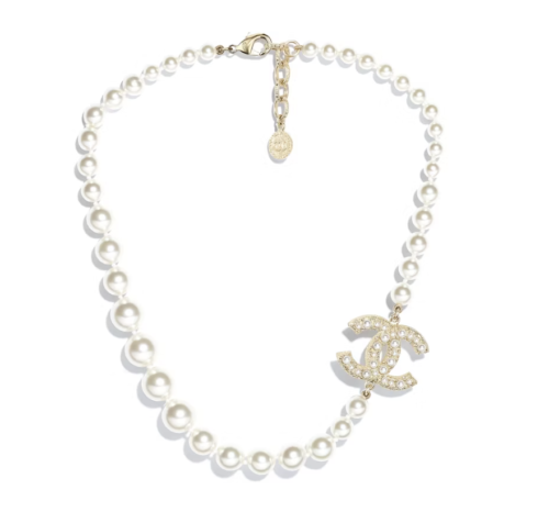 Chanel Glass Pearls CC Necklace